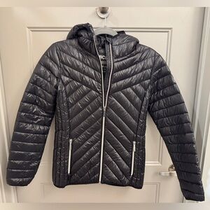 Michael Kors Down Packable Puffer Jacket - Black with Silver zippers